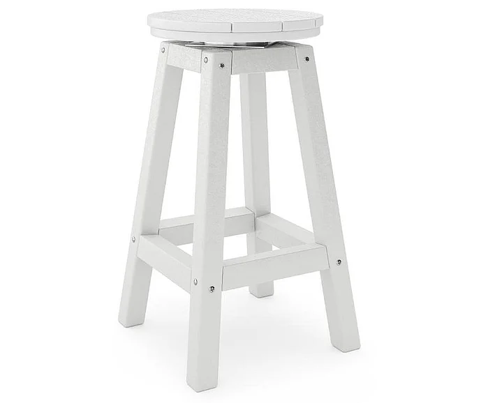 SoPoly 14" Round Counter Stool in Heron Gray and Harbor Gray STROC-HE-HA