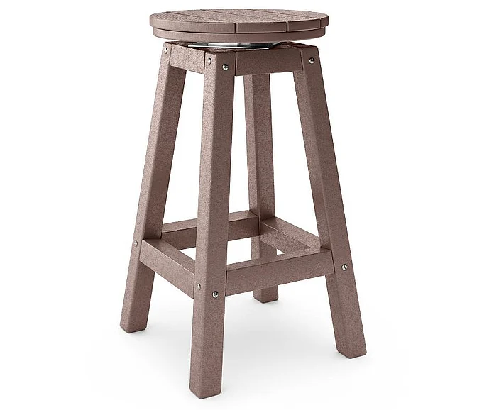 SoPoly 14" Round Counter Stool in Pecan Brown STROC-PE-PE