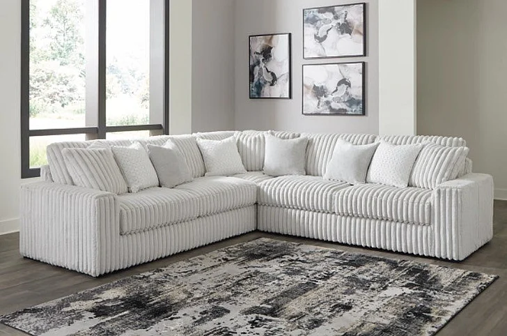 Stupendous 4pc Sectional Living Room Set in Alloy
