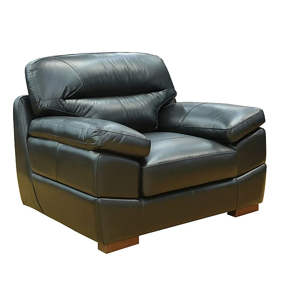 Sunset Trading Jayson 49" Wide Top Grain Leather Armchair in Black SU-JH80-101SP