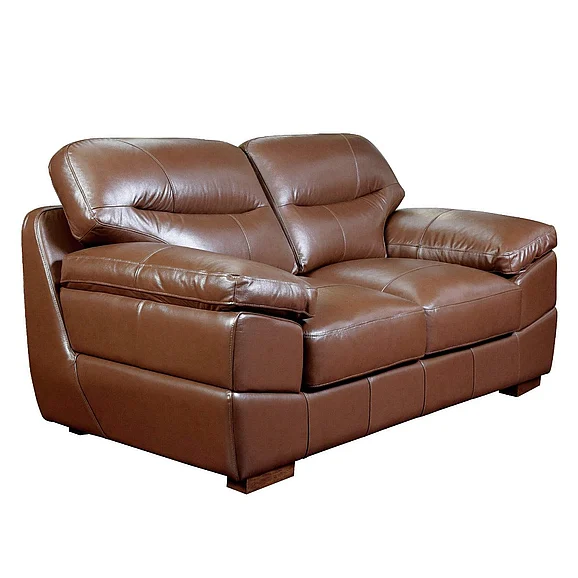 Sunset Trading Jayson 73" Wide Top Grain Leather Loveseat in Chestnut Brown SU-JH86-200SP