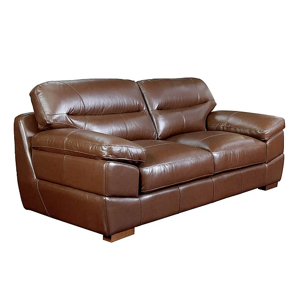 Sunset Trading Jayson 89" Wide Top Grain Leather Sofa in Chestnut Brown SU-JH86-301SP