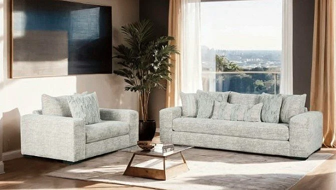 Furniture of America Summerset 2pc Living Room Set in Gray