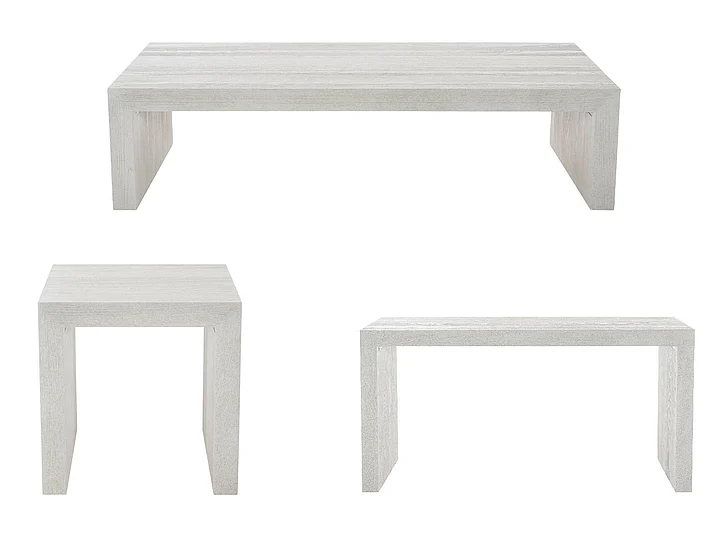 Bernhardt Summerton 3pc Occasional Living Room Set in White