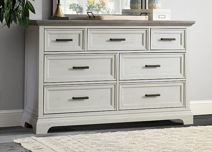 John Thomas Summit 7 Drawer Dresser in Mist & Heather Gray BD85-3007