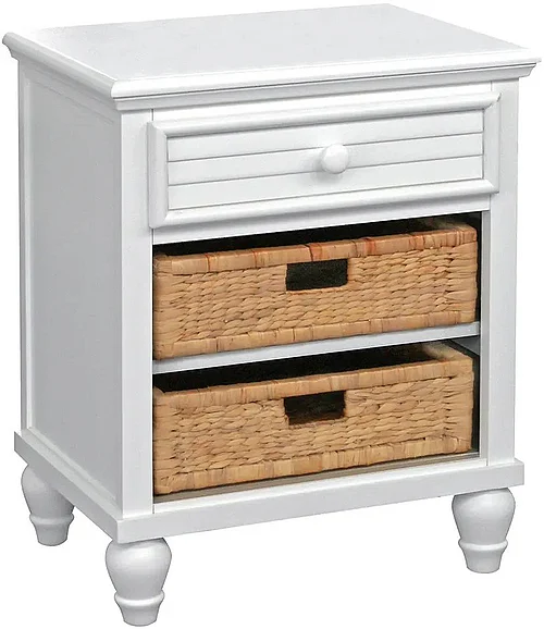 Cottage Creek Sunset Basket Nightstand in White 5138-0150