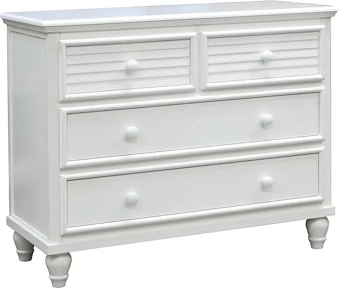Cottage Creek Sunset 4 Drawer Split Dresser in White 5142-0150