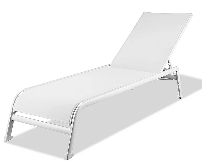Whiteline Modern Living Sunset Outdoor Chaise in White CL1568-WHT (Set of 2) CLOSEOUT