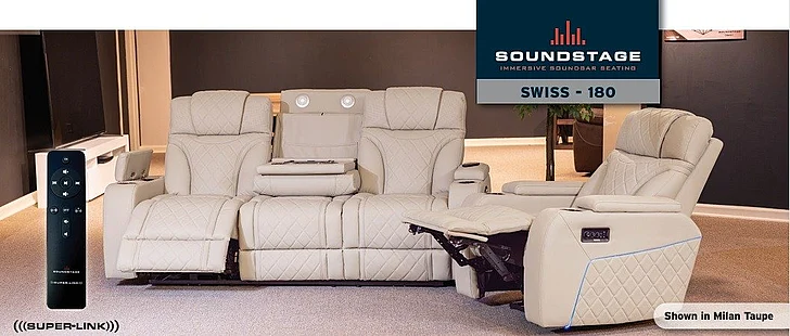 Sound Stage Swiss 2pc Power Reclining Sofa Living Room Set