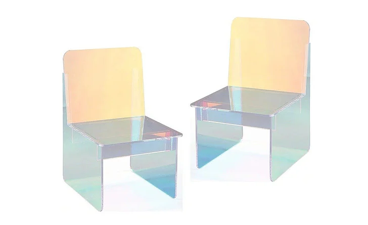Modus Furniture Fomo Acrylic Chair in Iridescent SWWT63 (Set of 2)