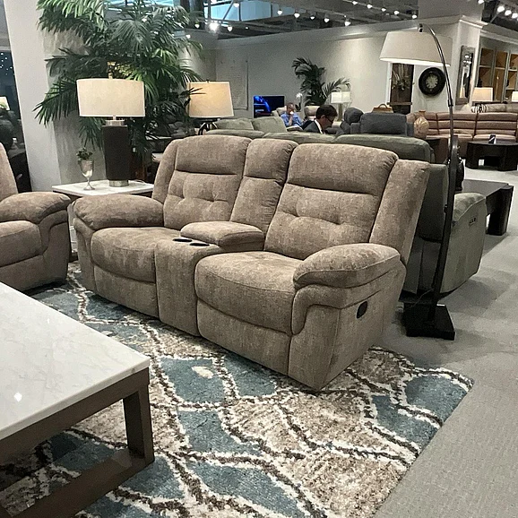 Steve Silver Sydney Manual Reclining Console Loveseat in Brown SYD5156NL