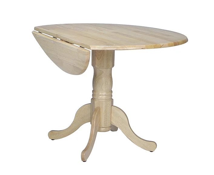 John Thomas Furniture Dining Essentials 42" Dropleaf Round Table in Natural T01-42DP