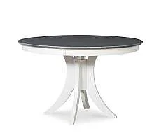 John Thomas Furniture Cosmopolitan Siena Pedestal Dining Table in Heather Gray/White