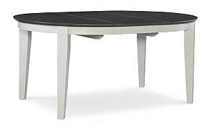 John Thomas Furniture Cosmopolitan Oval Dining Table in Heather Gray/White