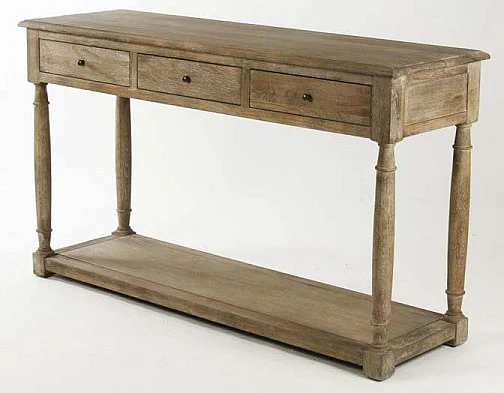 Zentique Bruno Wall Console Table in Limed Grey Oak T069 E272