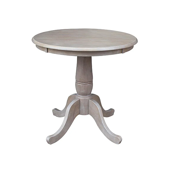 John Thomas Dining Essentials 30'' Pedestal Table in Taupe Gray T09-30RT;T09-30B