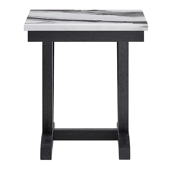 Global Furniture T1913 End Table in Black/White T1319-BLK/WHT-ET