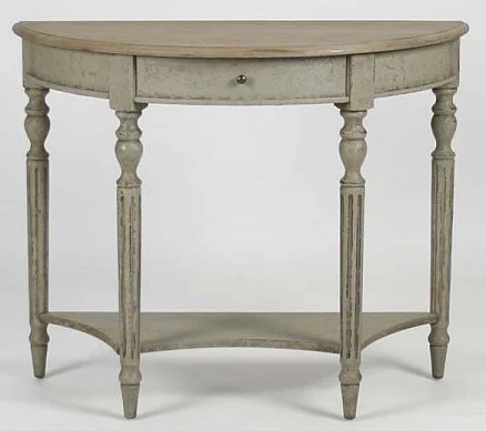 Zentique Demi Lune Wall Console Table in Ivory T136 E255-3 432