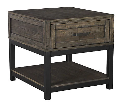 Johurst Rectangular End Table in Grayish Brown T444-3 FedEx/UPS