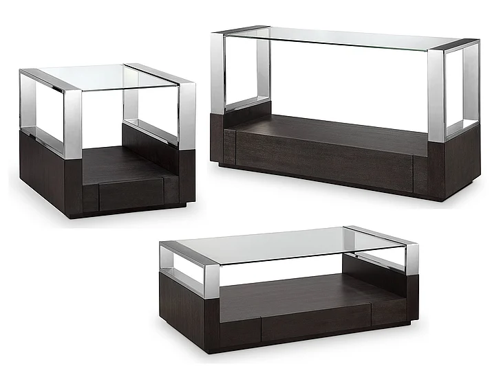 Magnussen Revere 3pc Occasional Set in Graphite and Chrome