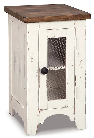 Wystfield Chairside End Table in White/Brown T459-7 FedEx/UPS