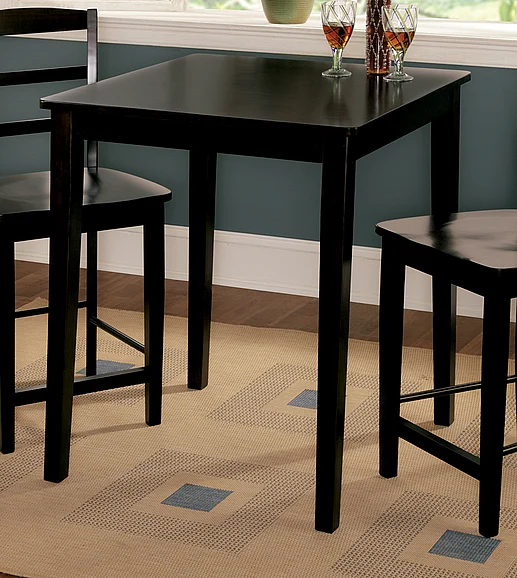 John Thomas Furniture Dining Essentials Square Pub Table in Black T46-3030T-36S