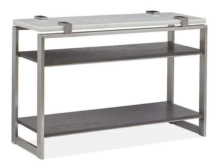 Magnussen Furniture Paradox Rectangular Sofa Table in Pearl White and Roasted Almond T4852-73 PROMO