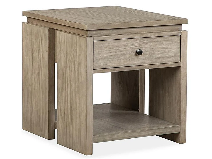 Magnussen Furniture Conrad Rectangular End Table in Stone Harbor Grey T5865-03