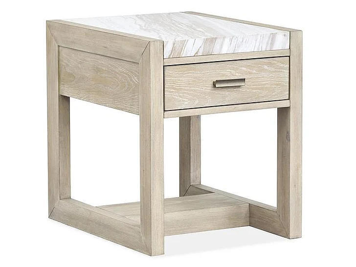 Magnussen Furniture Preston Rectangular End Table in Gallery Buff T5941-03