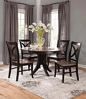 John Thomas Furniture Cosmopolitan Siena Pedestal Dining Table in Coal Black