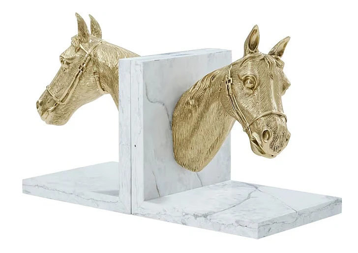 Theodore Alexander Spencer London Red Ribbon Bookends in Brass TA11026.C296