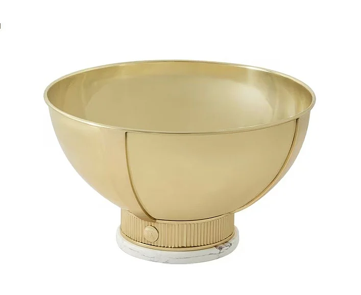 Theodore Alexander Horizon Gatsby Decorative Bowl in Polished Brass and Quartz TA15001.C296