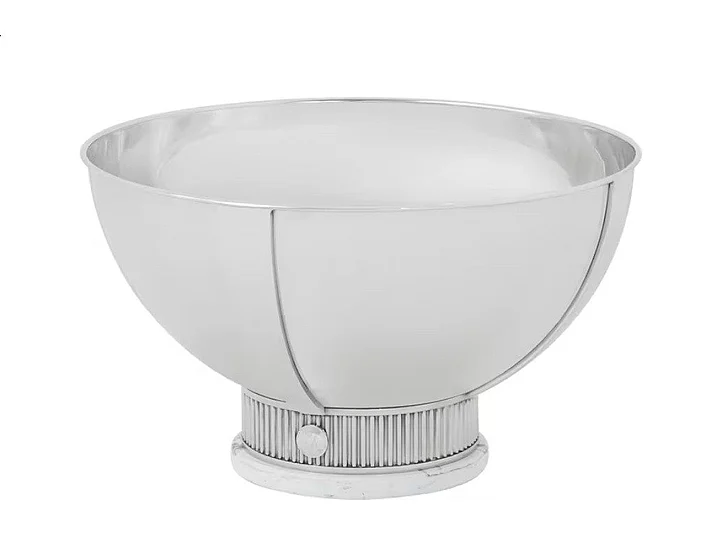 Theodore Alexander Horizon Gatsby Decorative Bowl in Nickel Plated Brass and Quartz TA15001.C383