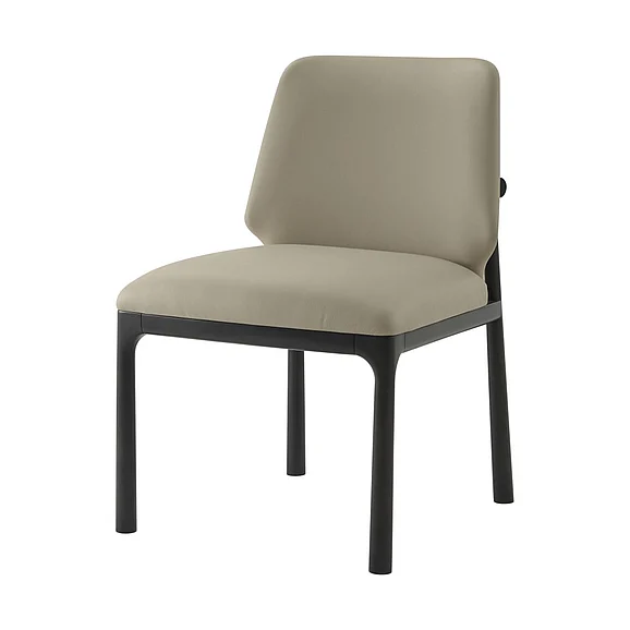 Theodore Alexander Kesden Leather Dining Side Chair in Silent Black TA40038.2BIG