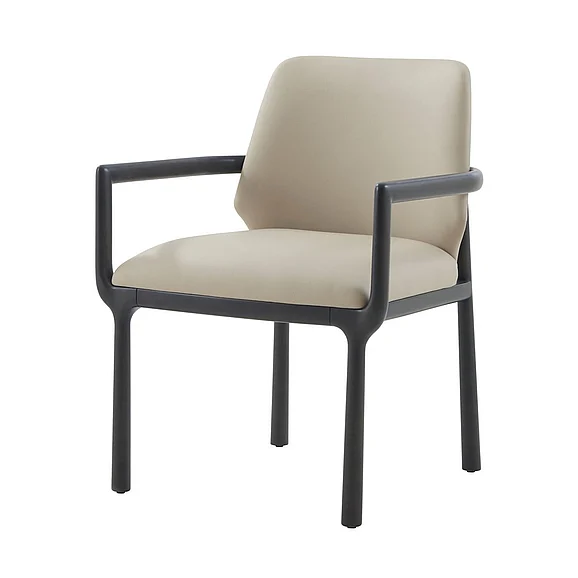 Theodore Alexander Kesden Leather Dining Arm Chair in Silent Black TA41038.2BIG