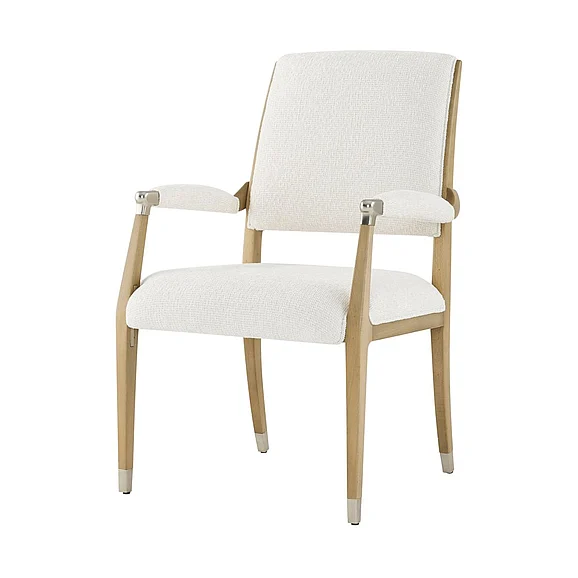 Theodore Alexander Origins Dining Arm Chair in Sesame TA41063.1CQM CLOSEOUT