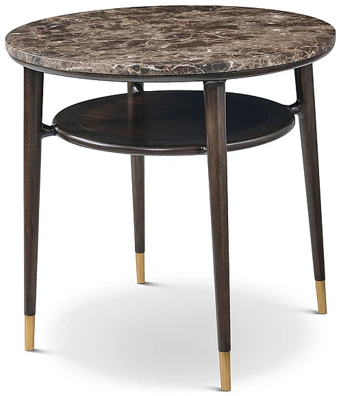 Theodore Alexander Spencer Green Park Ashburton Place Round Marble Top Side Table in Fumed TA50435