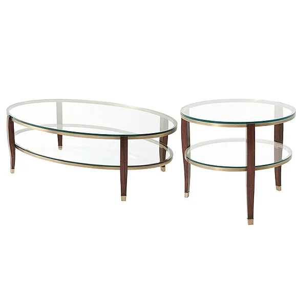Theodore Alexander TA Originals 2pc Occasional Living Room Set in Ramsey Mahogany