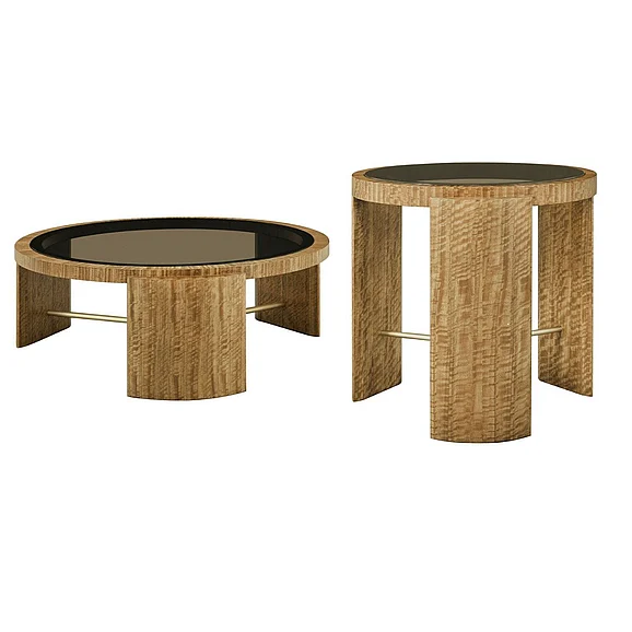 Theodore Alexander TA Originals Jenson 2pc Occasional Living Room Set in Plaza