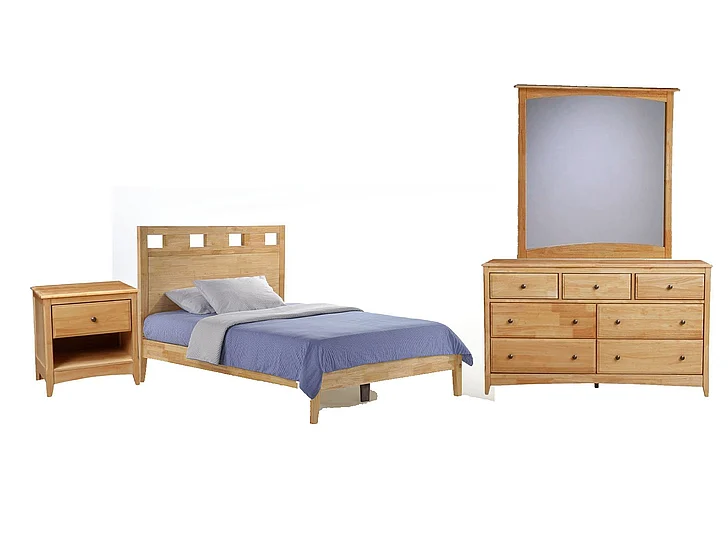 Night & Day Tamarind 4pc Platform Bedroom Set in Natural