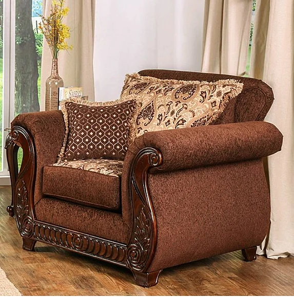 Furniture of America Tabitha Chair in Brown/Gold SM6109-CH
