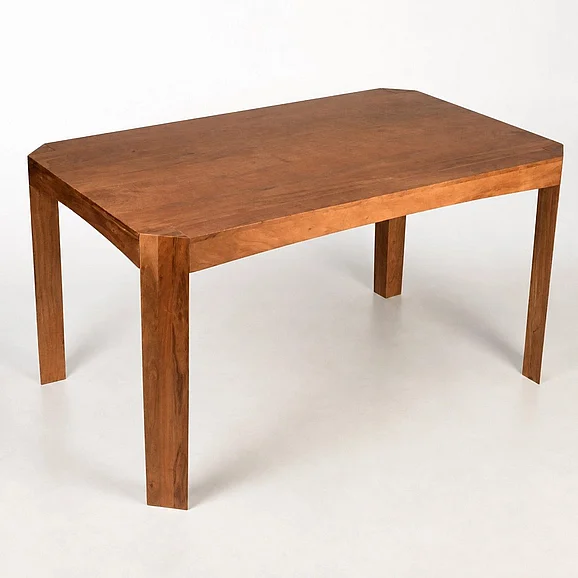 Rimini 79" Solid Acacia Wood Dining Table, Light Walnut Finish, Easy Assembly