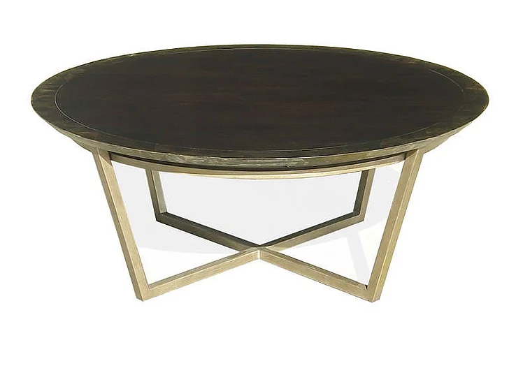 Indo Puri Cakra Round Coffee Table in Grey Penshell