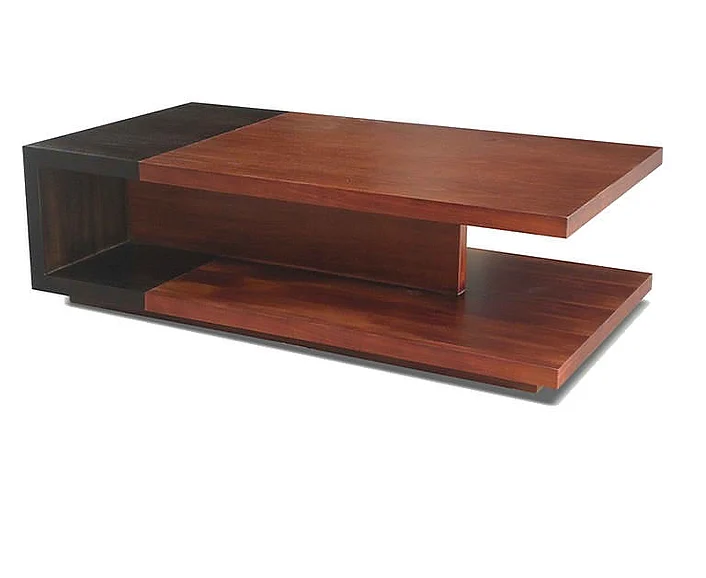 Indo Puri Duet Rectangular Coffee Table in Espresso and Brown