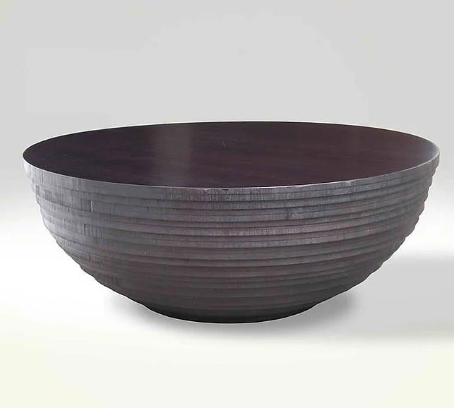 Indo Puri Lapis Round Coffee Table in Espresso