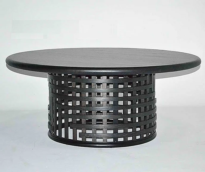 Indo Puri Lattice Round Coffee Table in Espresso