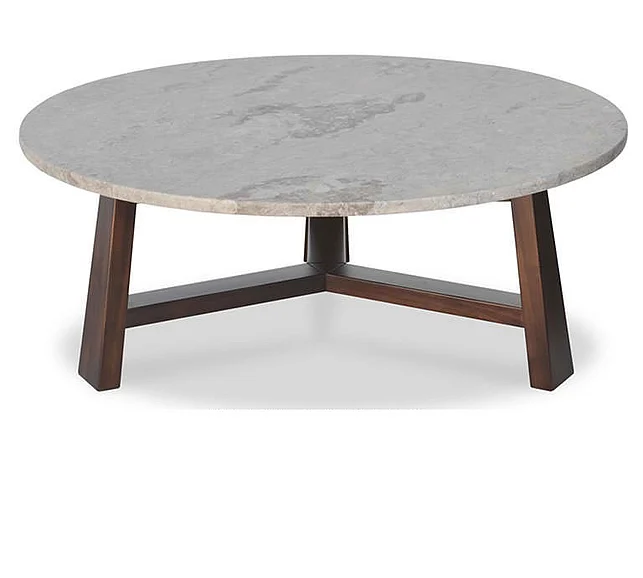Indo Puri Oaks Round Coffee Table in Brown