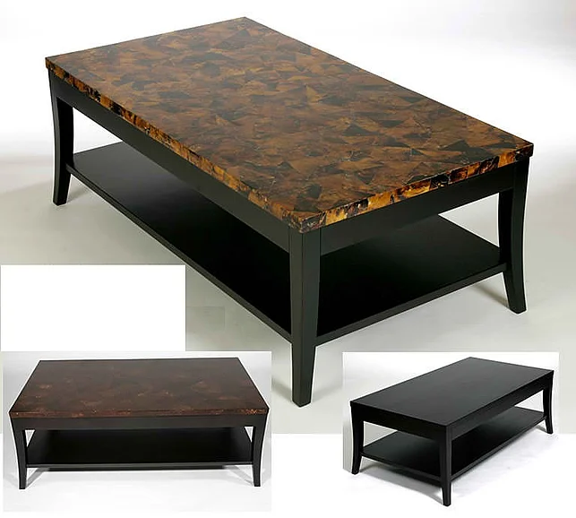 Indo Puri Rima Coco Rectangular Coffee Table in Espresso