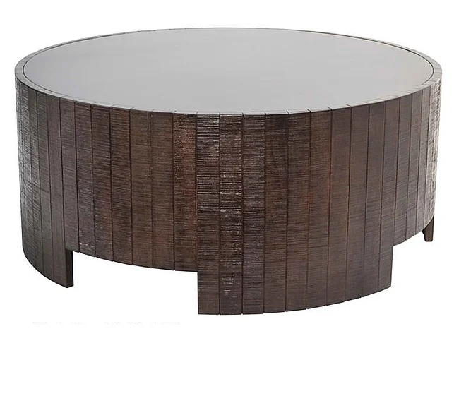 Indo Puri Wastu Barrel Coffee Table in Dark Brown