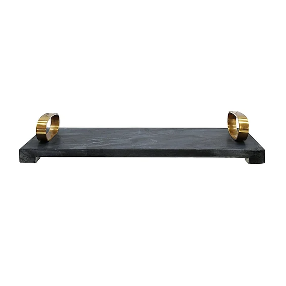 Worlds Away Tadeo Black Marble Tray TADEO BLK